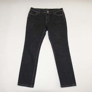 White House Black Market Women's Slim Ankle Jeans Size 10 Regular Black Mid Rise